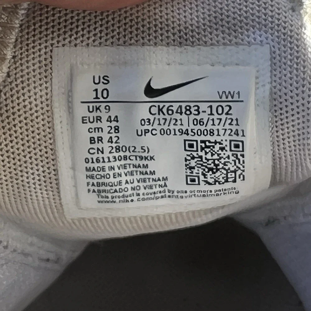 Nike Shoe Men Size 10 Air Max 270 Golf Sneakers White Low White